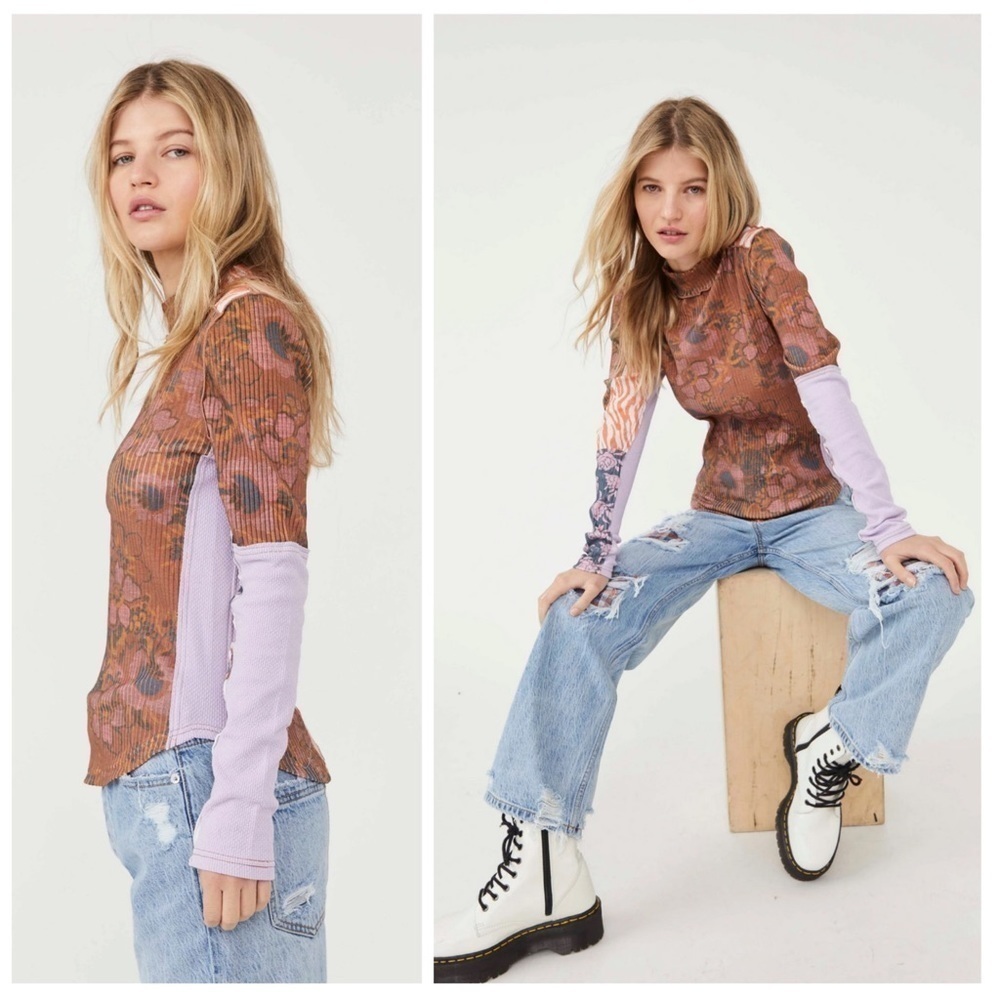 FREE PEOPLE Meadow Mix Long Sleeve Top - Picture 2 of 6